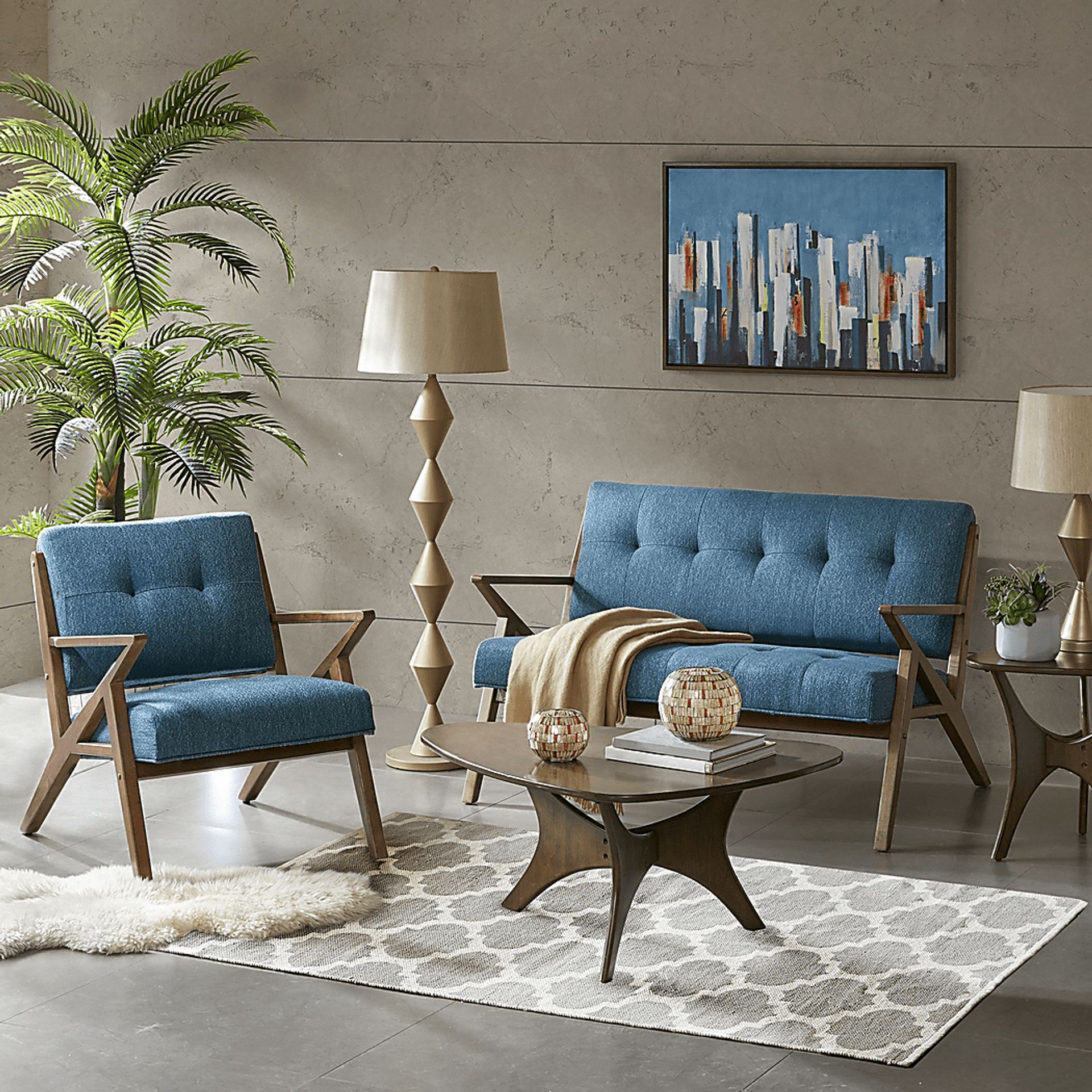 Rawlins Blue Settee - Image 5
