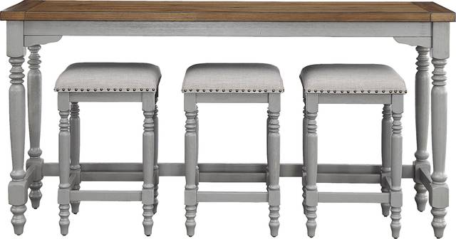 Raylene Gray Counter Height Table with 3 Stools - Thumbnail - Image 2