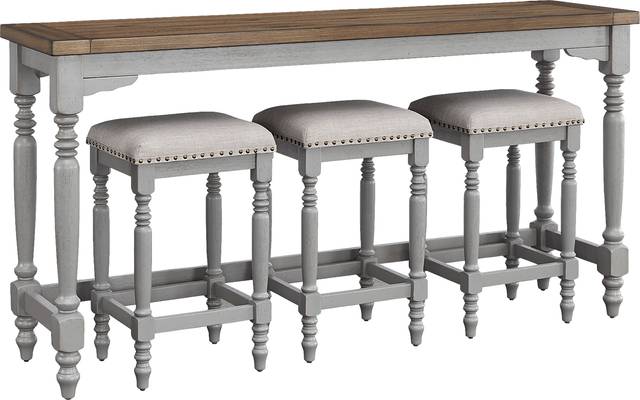 Raylene Gray Counter Height Table with 3 Stools - Thumbnail - Image 1