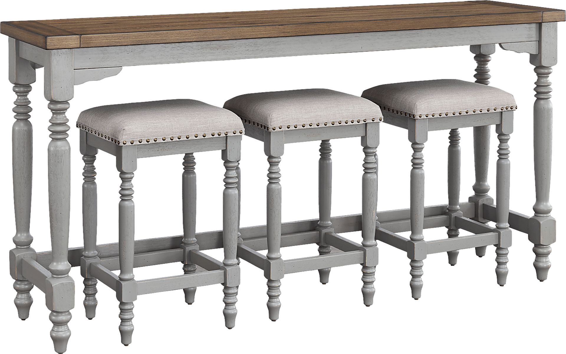 Raylene Gray Counter Height Table with 3 Stools - Image 1