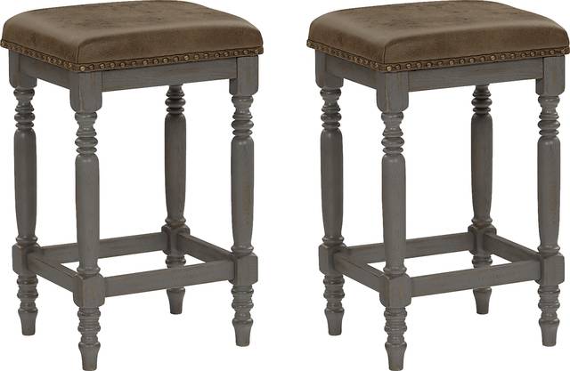 Raylene Gray Counter Stool, Set of 2 - Thumbnail - Image 1