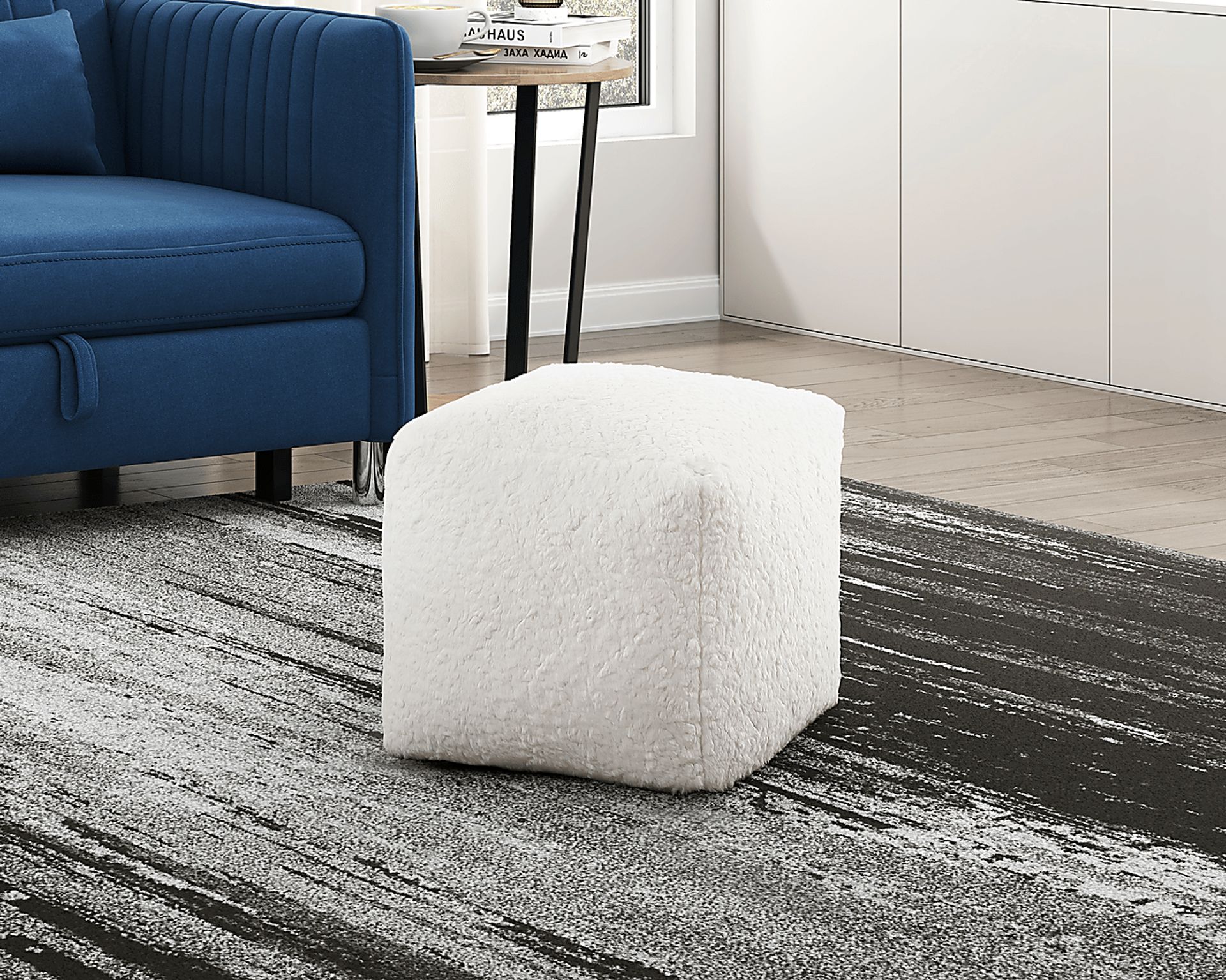 Raynia Off-White Pouf - Image 2