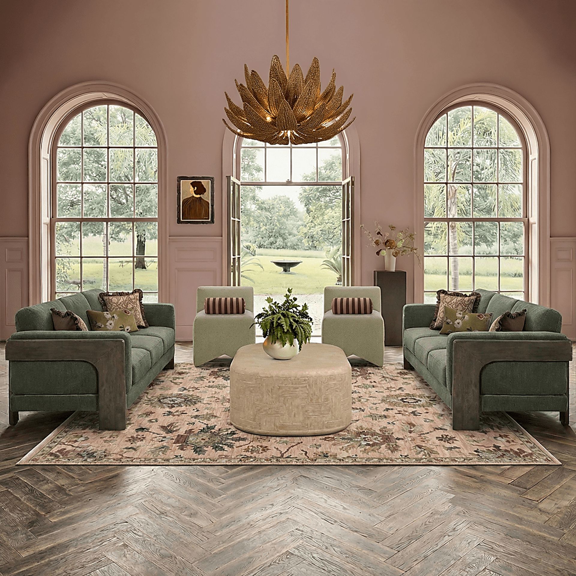 Raziya Green Sofa - Image 2