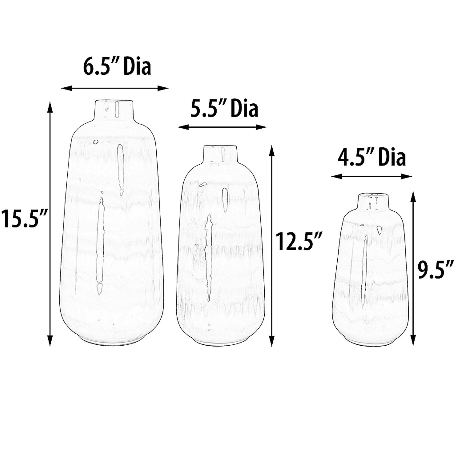 Reaka Gray Vase, Set of 3 - Image 5