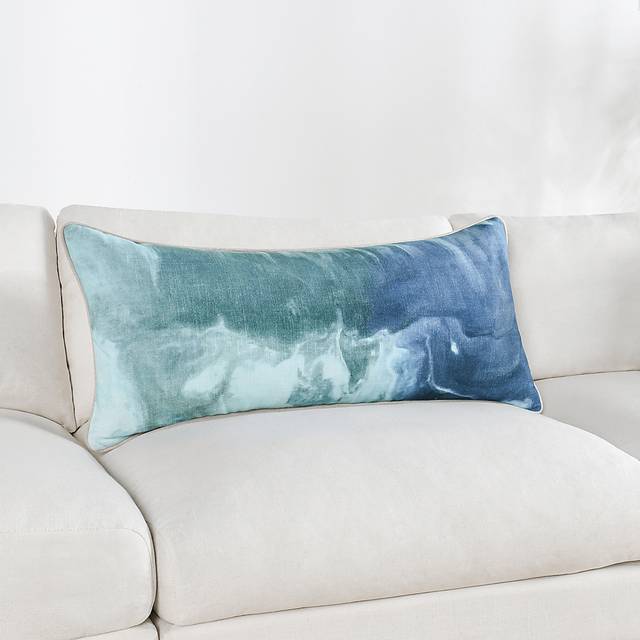 Recari Blue/Green Lumbar Pillow - Thumbnail - Image 2