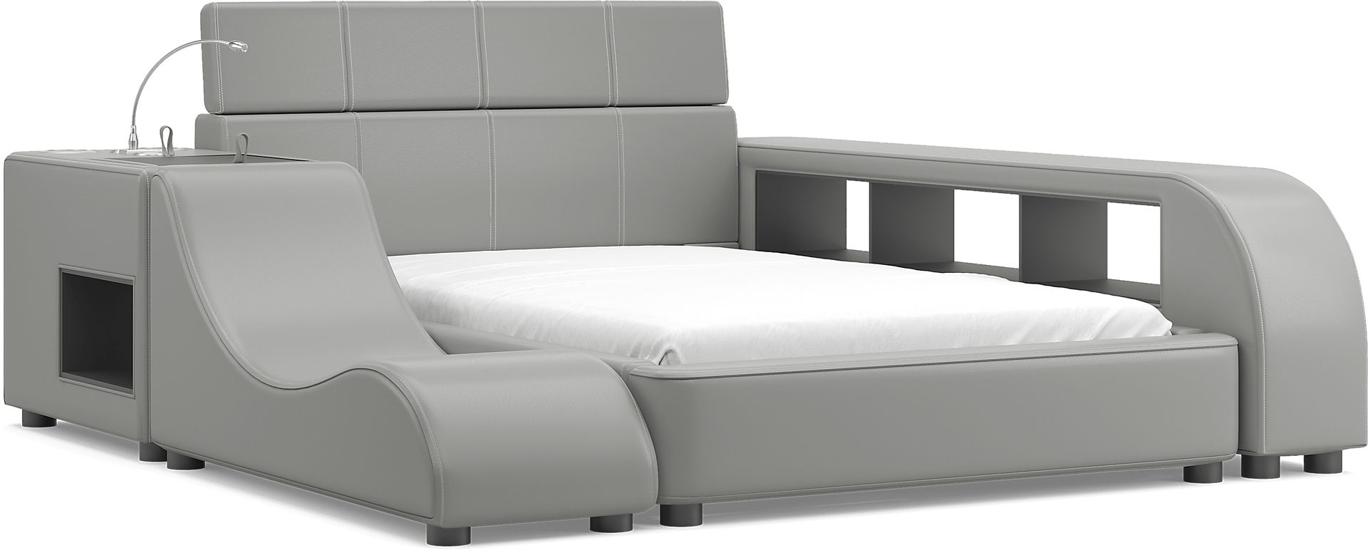 Kids reGen™ Recharged Gray 6 Pc Full Bed with Nightstand, Bookcase and Lounger - Image 4