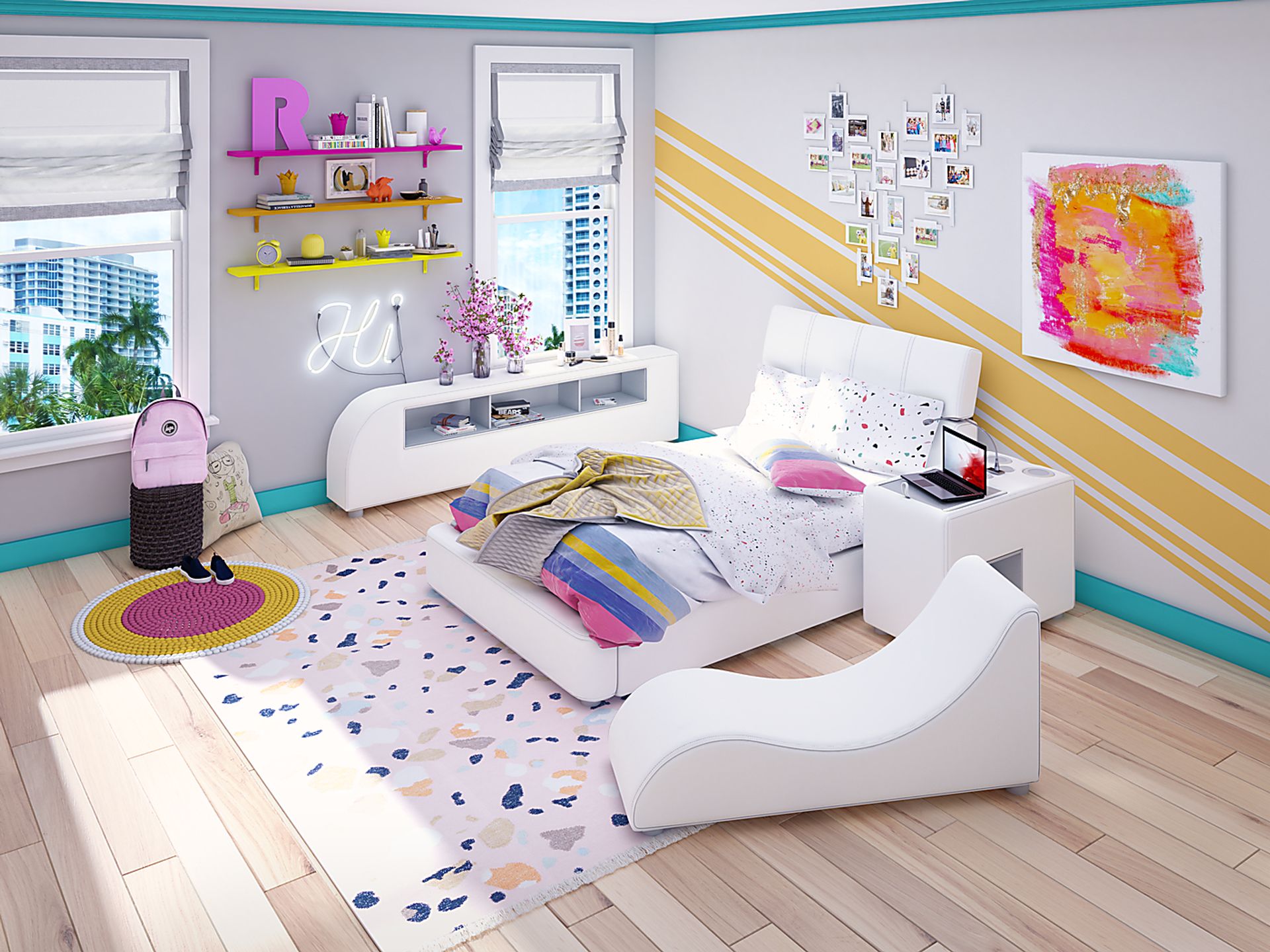 Kids reGen™ Recharged White 6 Pc Full Bed with Nightstand, Bookcase and Lounger - Image 3
