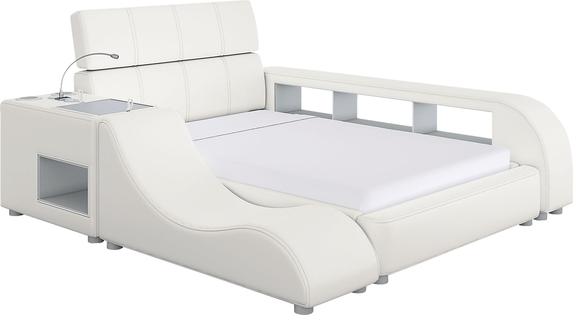 Kids reGen™ Recharged White 6 Pc Twin Bed with Nightstand, Bookcase and Lounger - Image 3