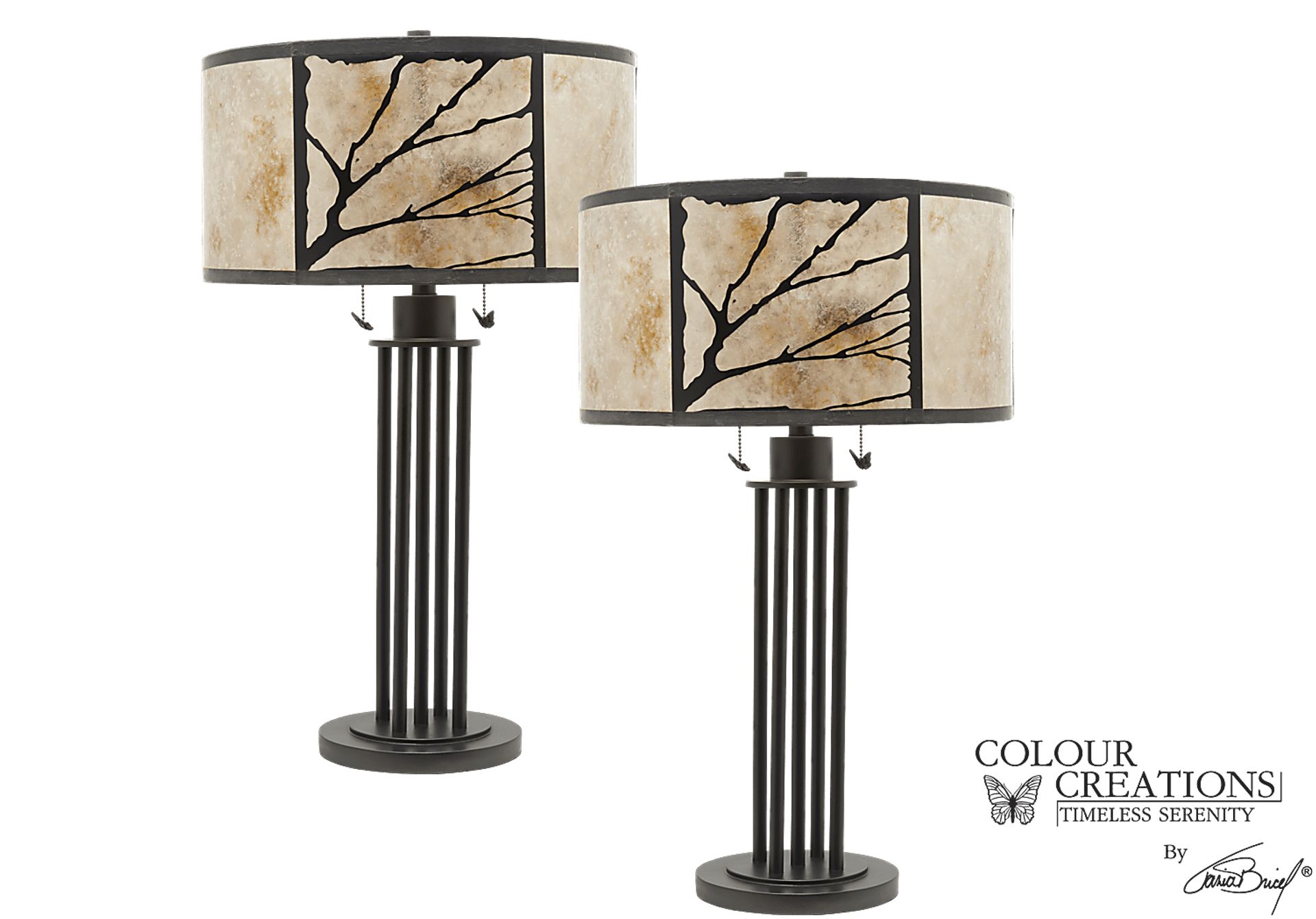 Red Deer Brown Lamp, Set of 2 - Image 1