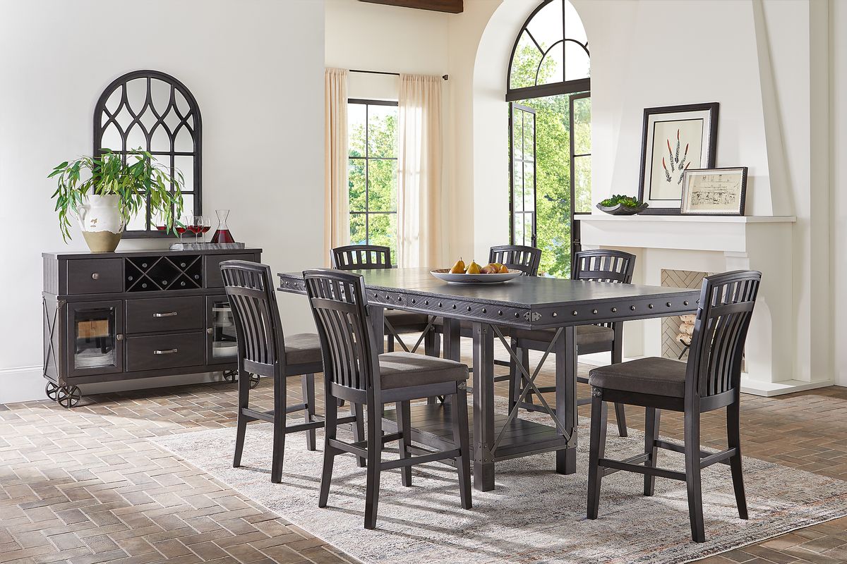 Red and black online dining table and chairs