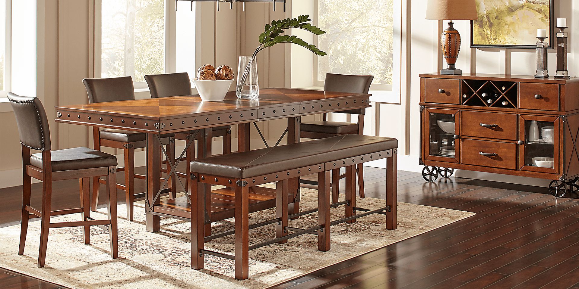 Red Hook Pecan 5 Pc Counter Height Dining Room - Image 1