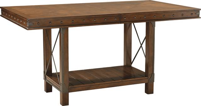 Red Hook Pecan Rectangle Counter Height Dining Table - Thumbnail - Image 1