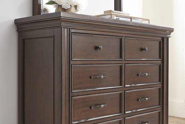 Redcliff Park Brown Cherry 7 Pc Queen Bedroom - Thumbnail - Image 4
