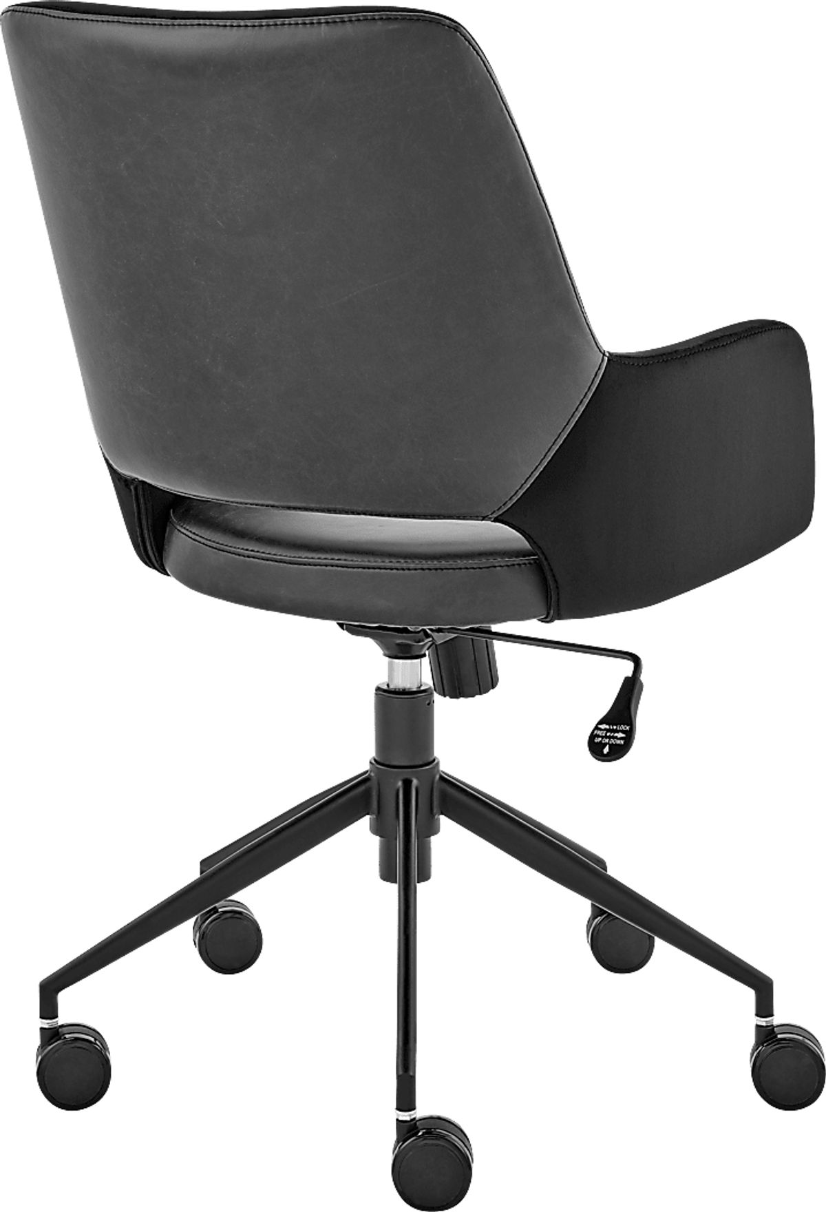 Reder Black Polyester,Synthetic Fabric Tilt Desk Chair | Rooms to Go