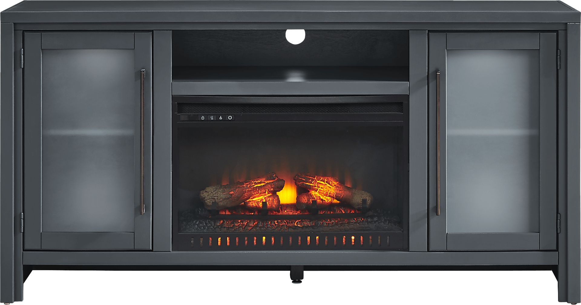 Redmond Blue 64 in. Console with Electric Log Fireplace - Image 1