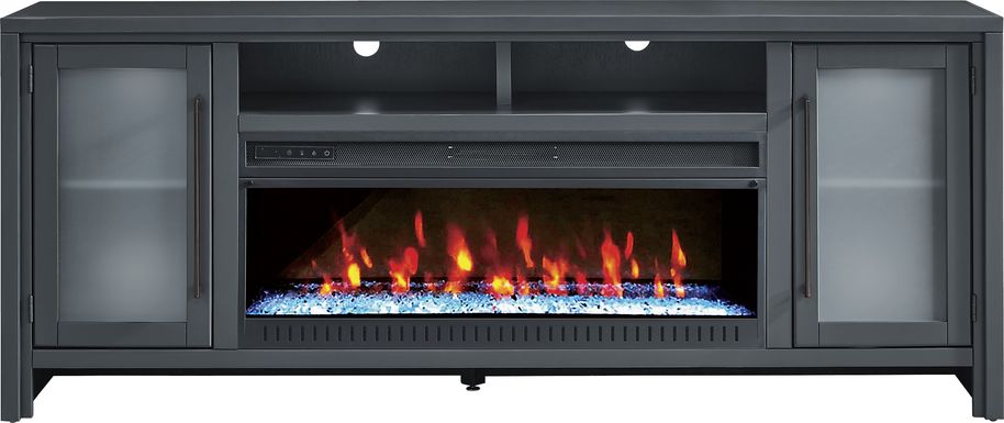 Redmond Blue 80 in. Console with Electric Fireplace