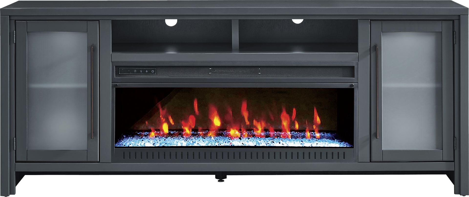 Redmond Blue 80 in. Console with Electric Fireplace - Image 1