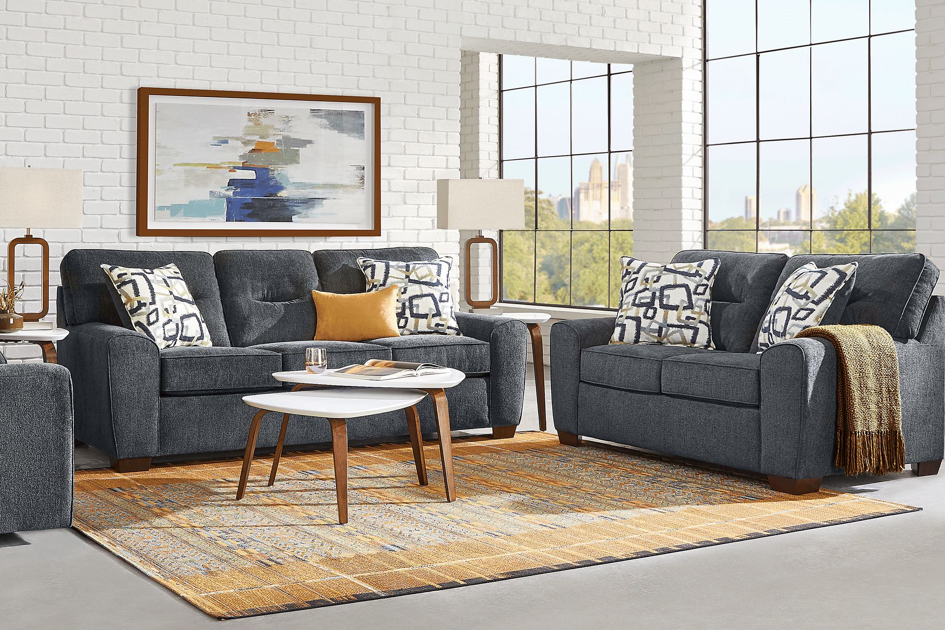 Redwood Park Navy 7 Pc Living Room - Image 1