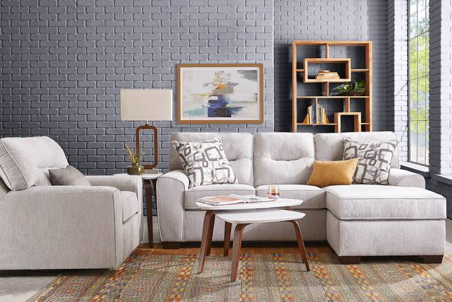 Redwood Park Smoke 2 Pc Sectional Living Room - Thumbnail - Image 1