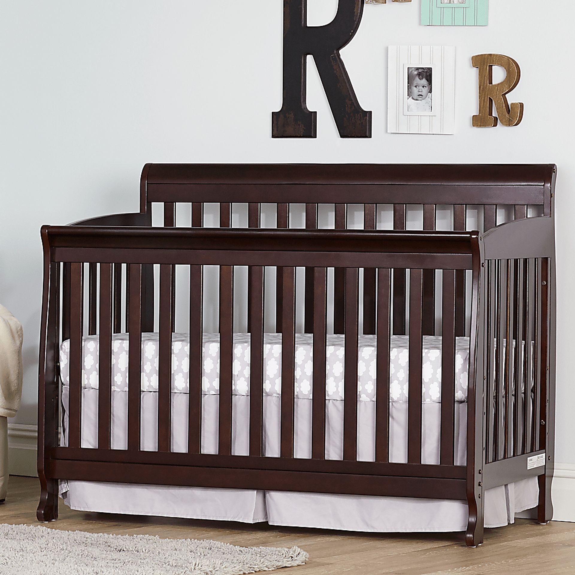 Reena Espresso Convertible Crib with Toddler Rail - Image 4