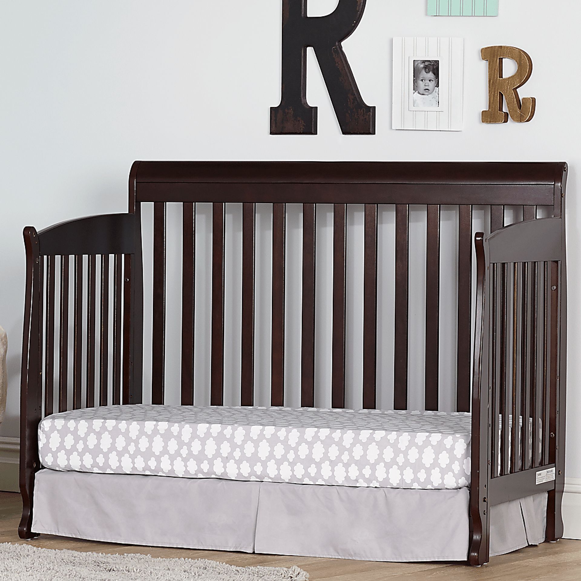 Reena Espresso Convertible Crib with Toddler Rail - Image 5