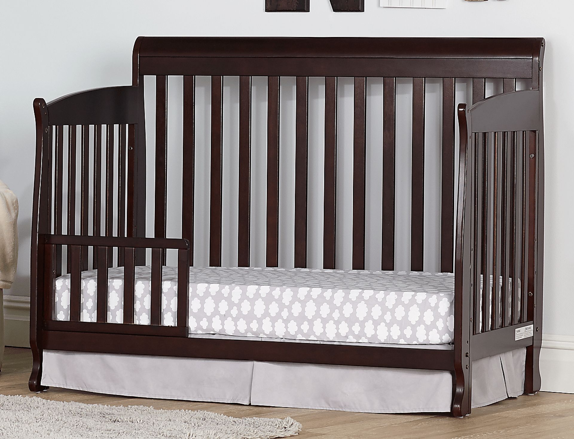 Reena Espresso Convertible Crib with Toddler Rail - Image 6