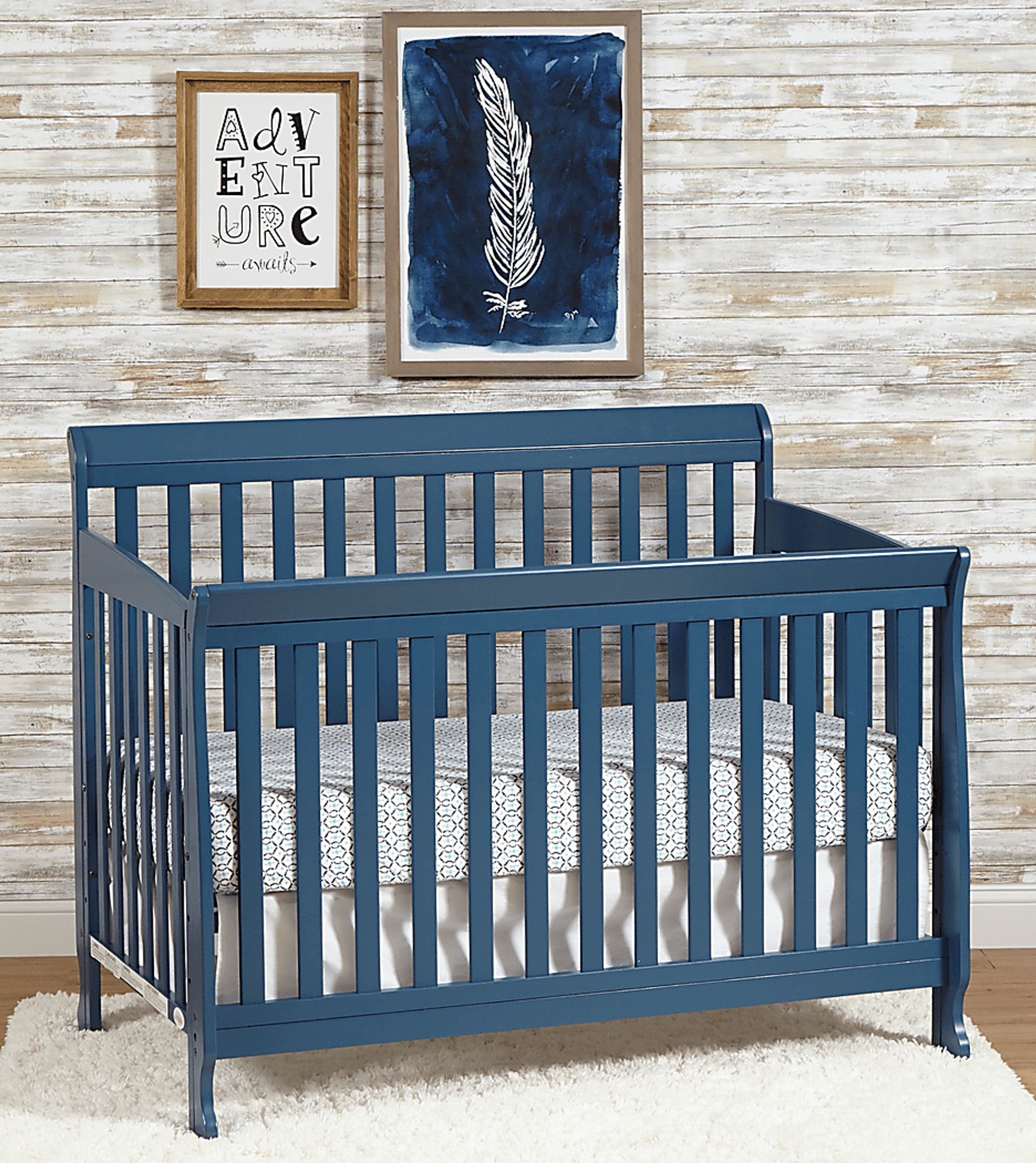 Reena Navy Convertible Crib with Toddler Rail - Image 10