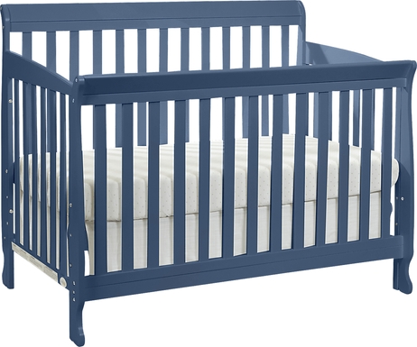 Reena Navy Convertible Crib with Toddler Rail
