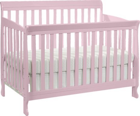 Reena Petal Pink Convertible Crib with Toddler Rail