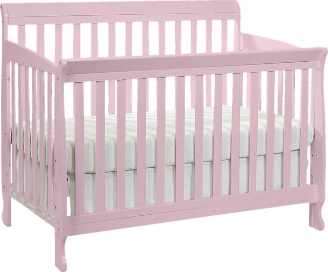 Reena Petal Pink Convertible Crib with Toddler Rail - Thumbnail - Image 1