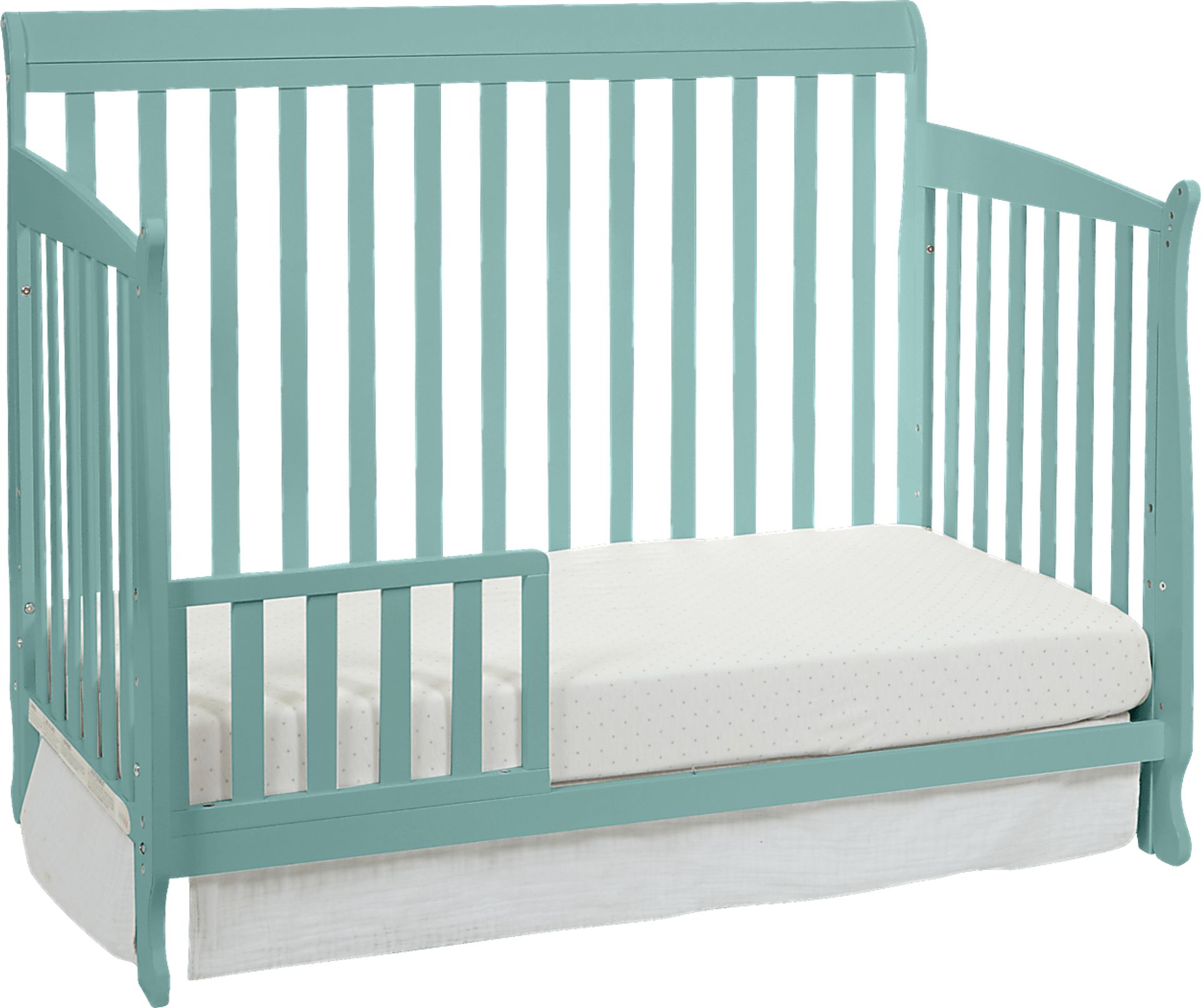 Reena Turquoise Convertible Crib with Toddler Rail - Image 4