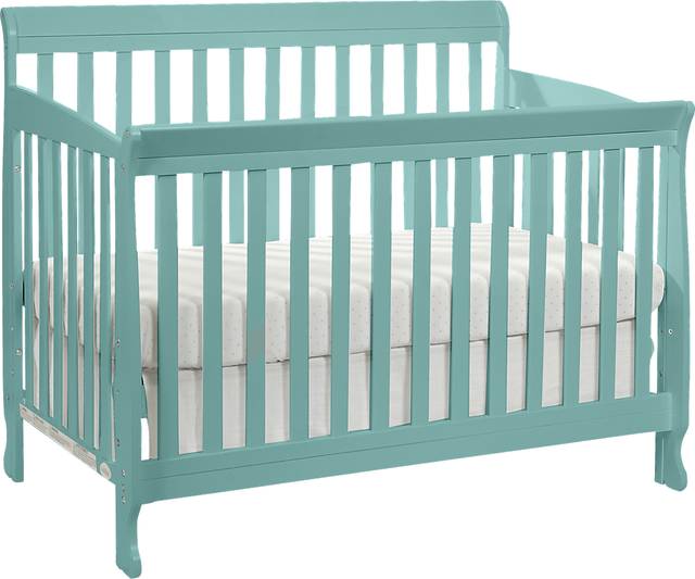 Reena Turquoise Convertible Crib with Toddler Rail - Thumbnail - Image 1