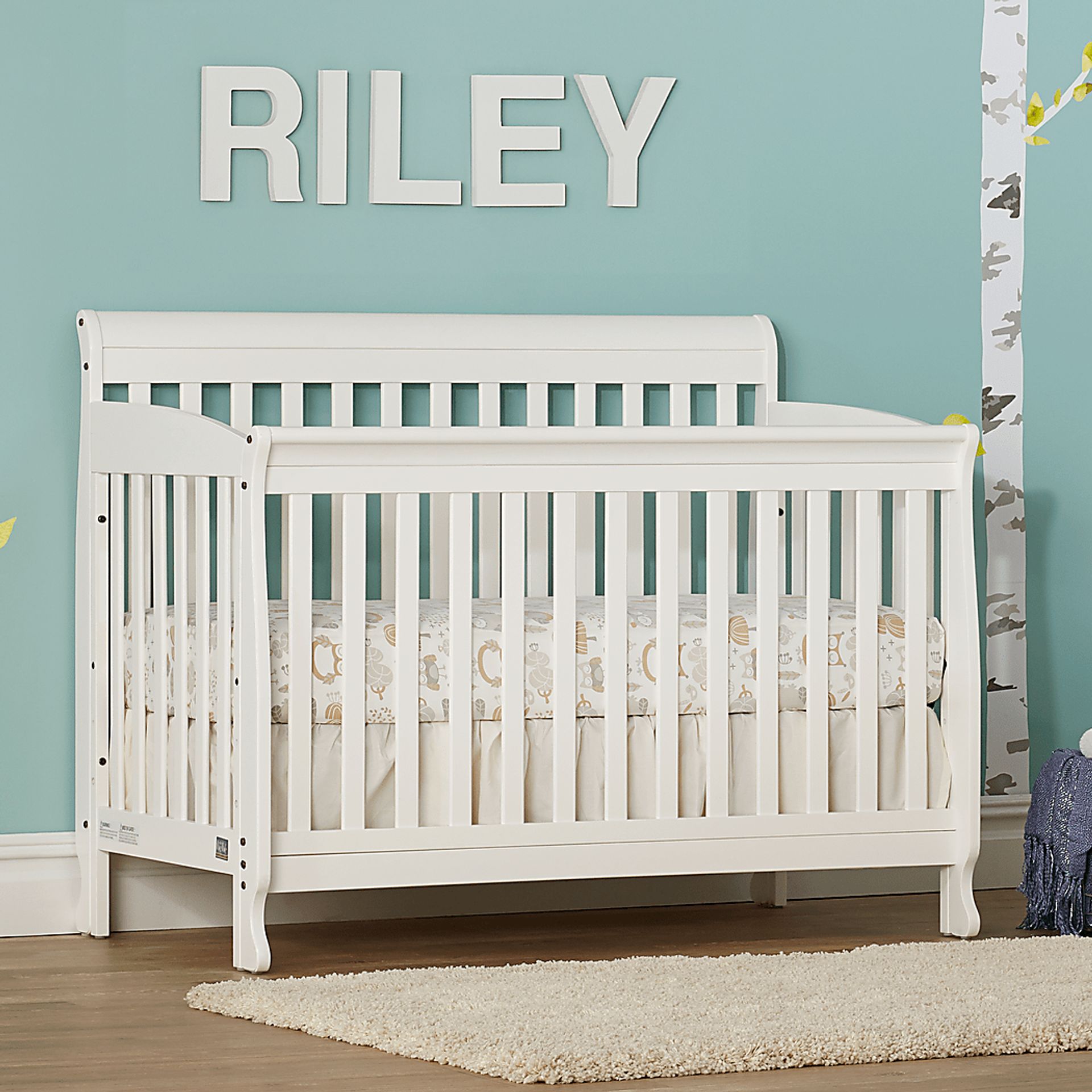 Reena White Convertible Crib with Toddler Rail - Image 4