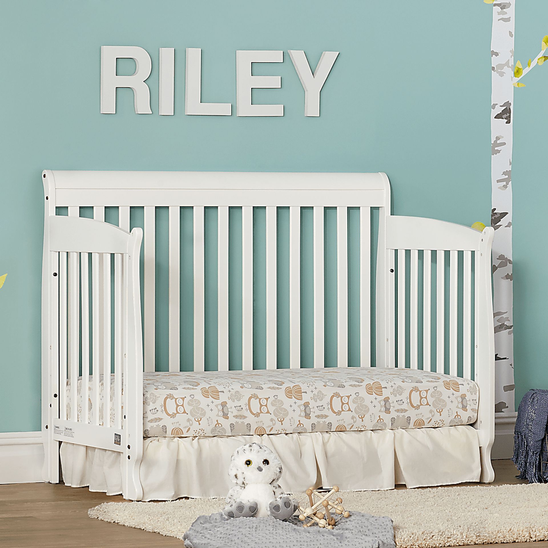 Reena White Convertible Crib with Toddler Rail - Image 5