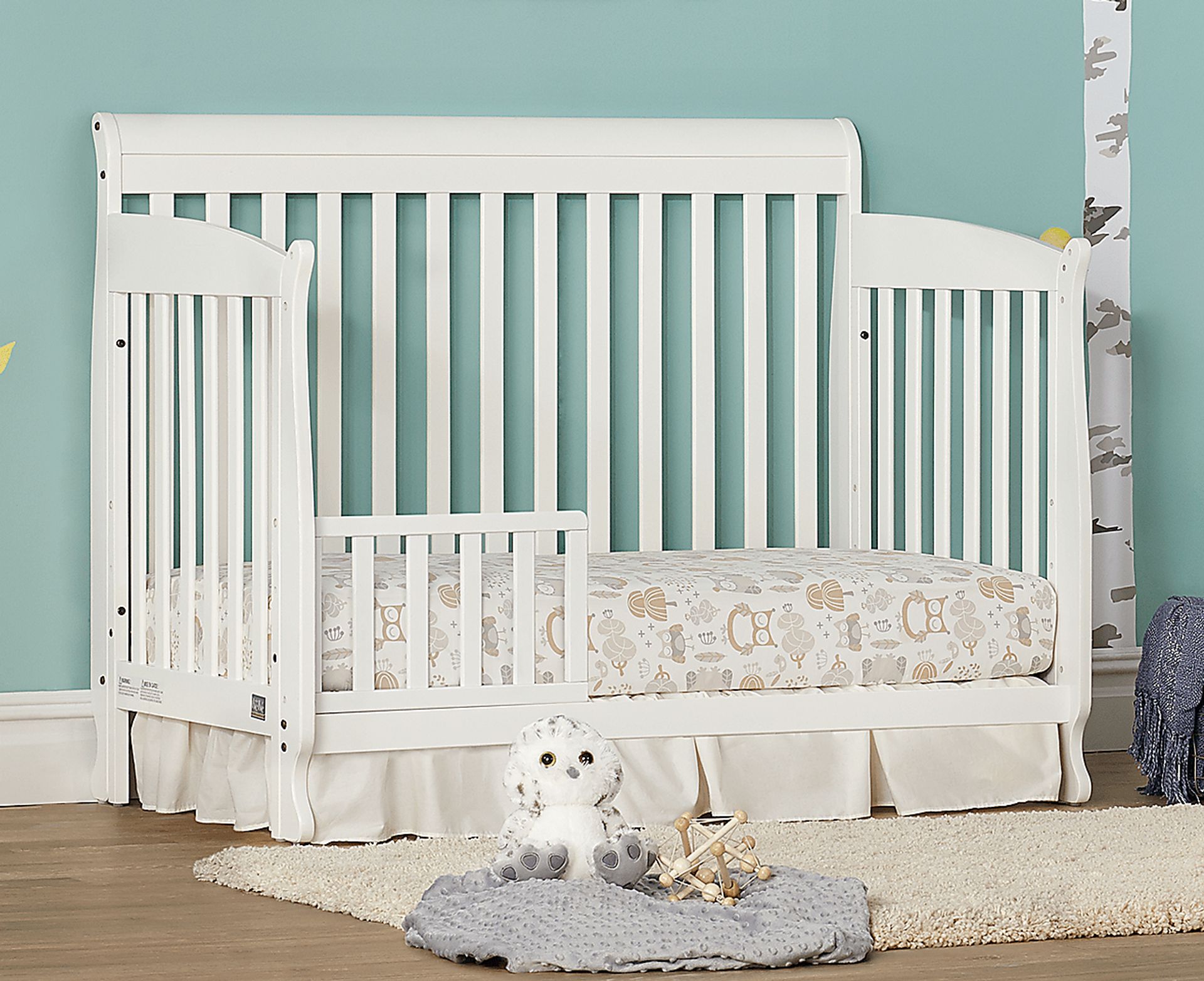 Reena White Convertible Crib with Toddler Rail - Image 6