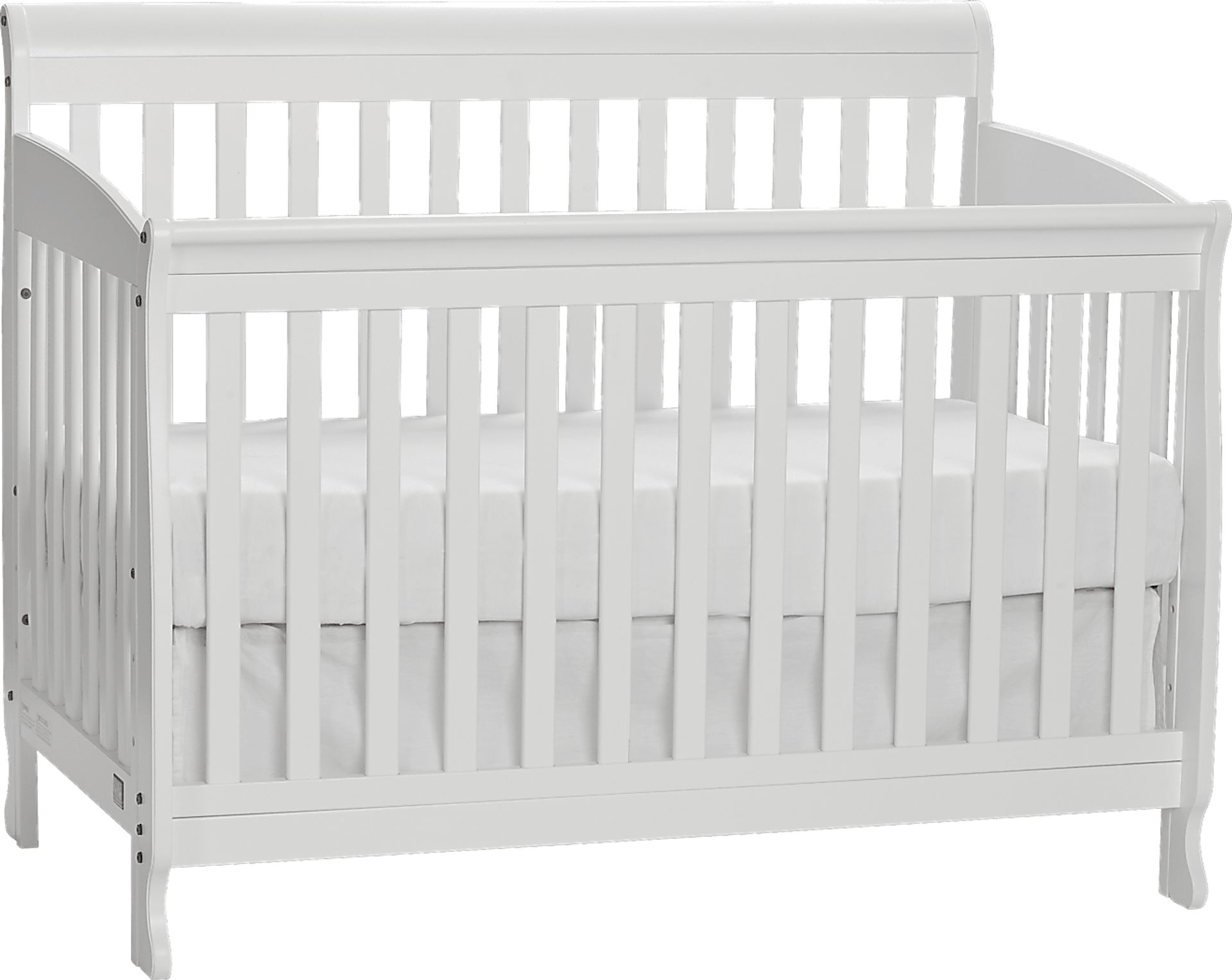 Reena White Convertible Crib with Toddler Rail - Image 1