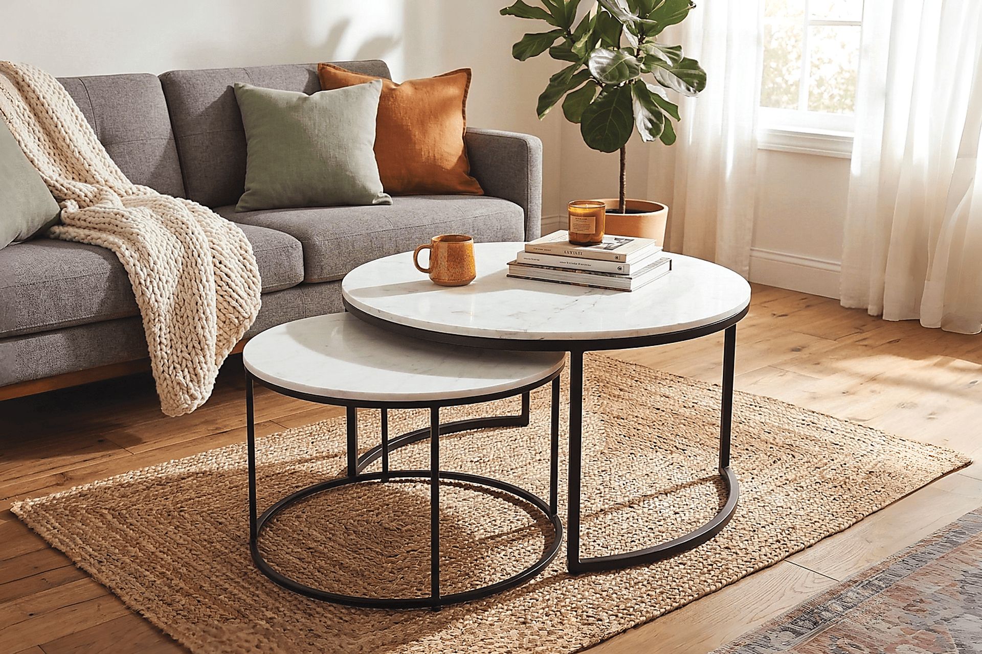 Reeves White Nesting Cocktail Tables, Set of 2 - Image 4
