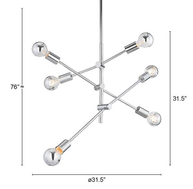 Refugio Cove Chrome Chandelier - Thumbnail - Image 6