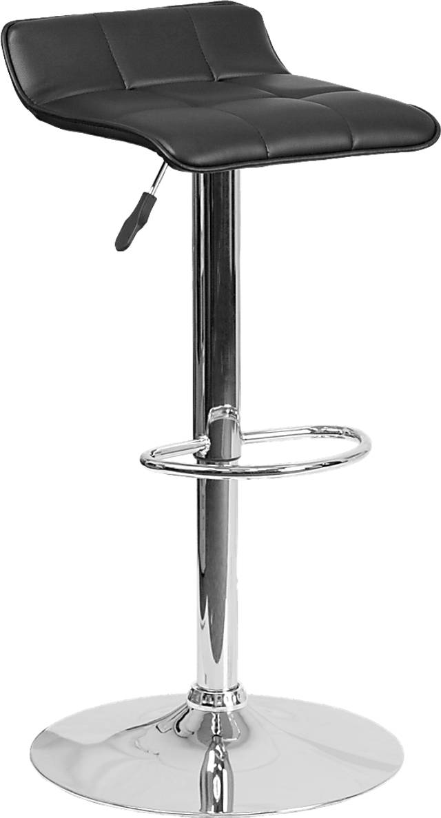 Reggie Black Adjustable Swivel Barstool - Thumbnail - Image 1