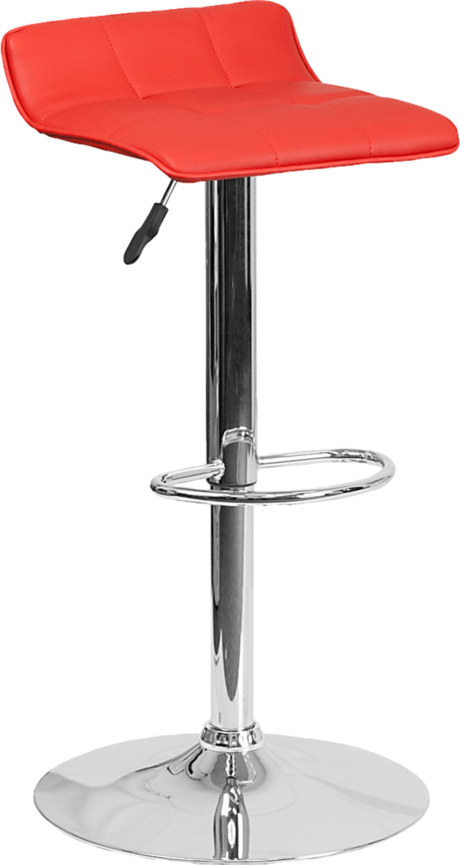 Reggie Red Adjustable Swivel Barstool - Image 1
