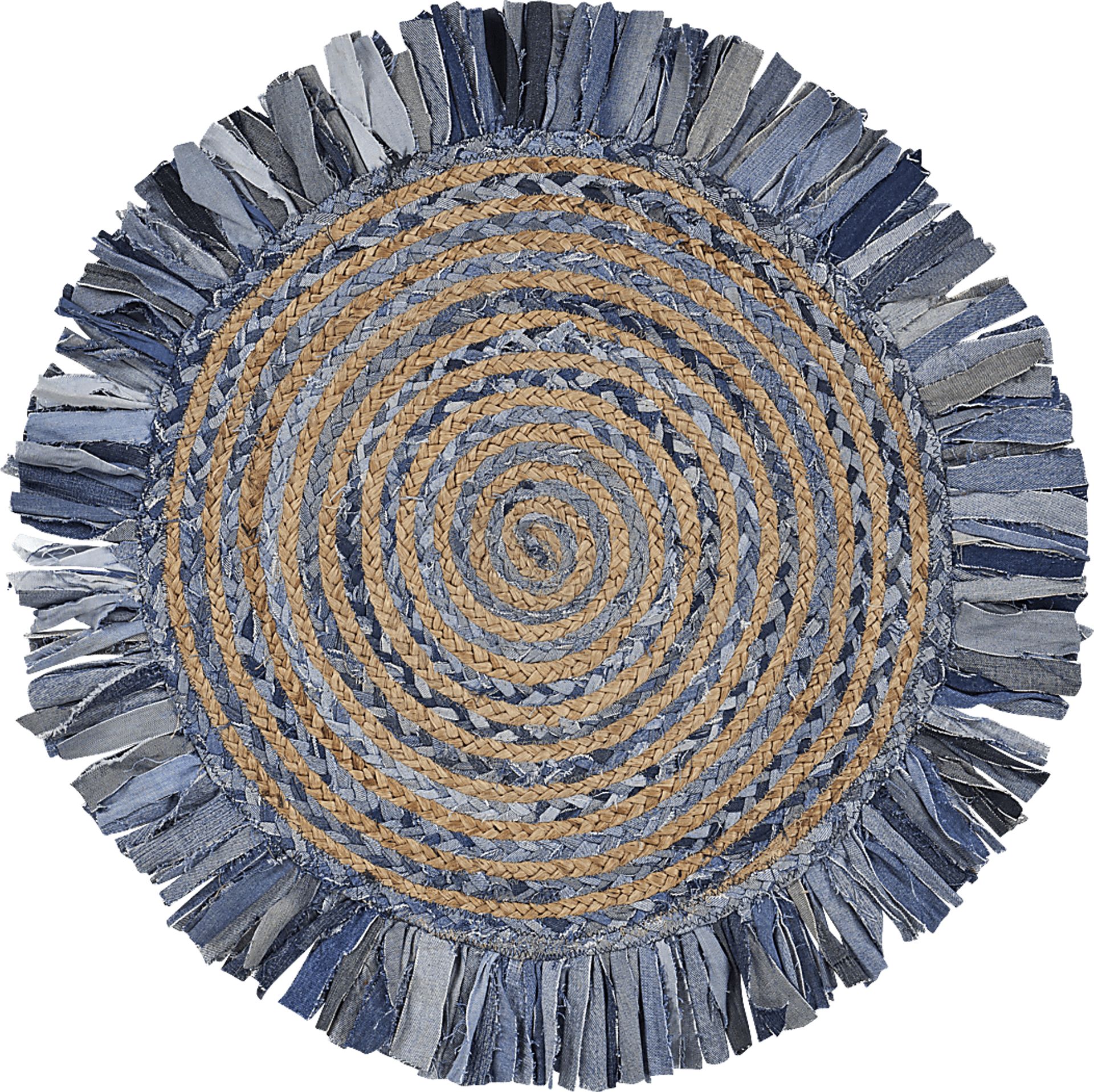 Reizu Blue 5'6 Round Rug - Image 1