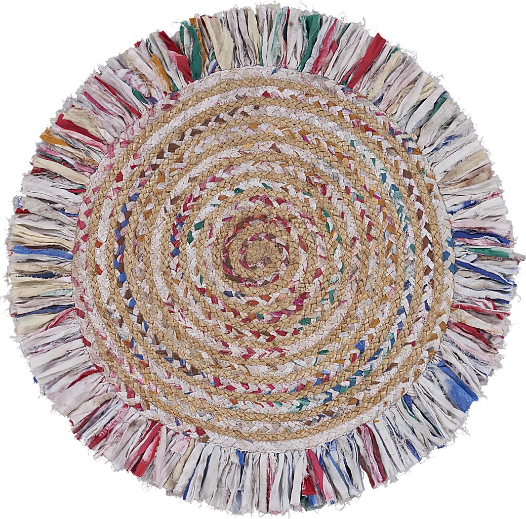Reizu White 5'6 Round Rug