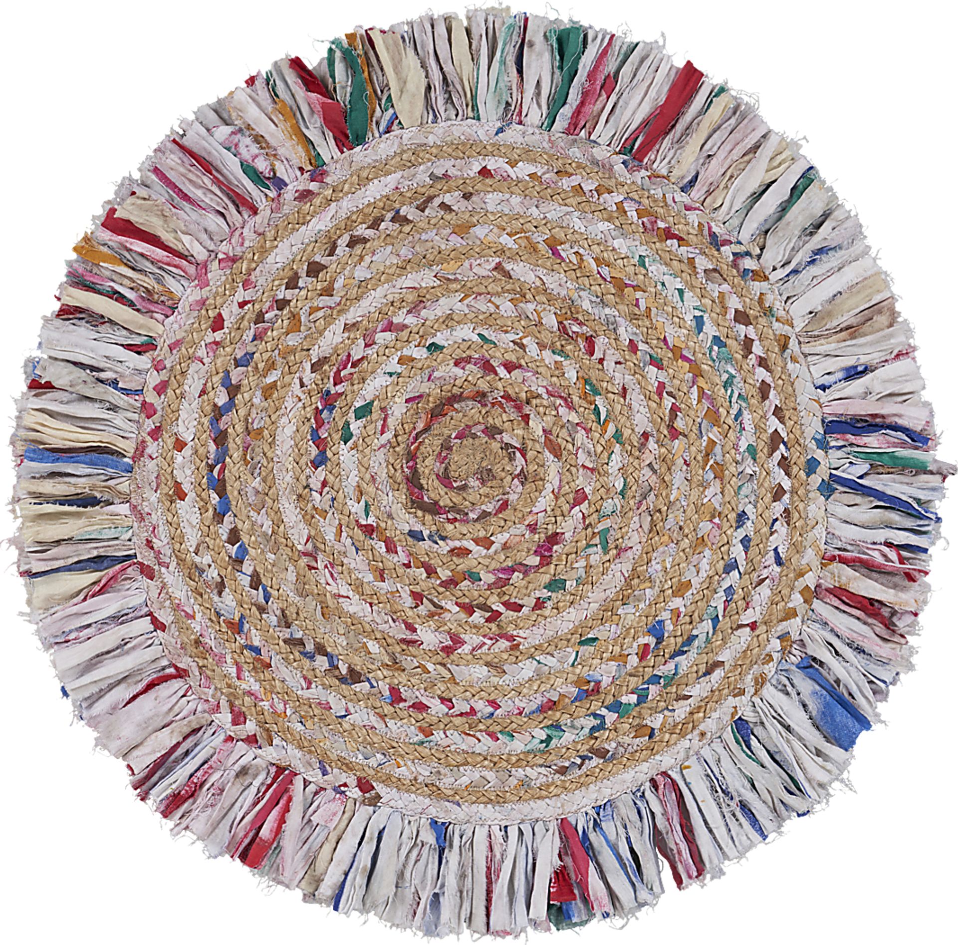 Reizu White 5'6 Round Rug - Image 1