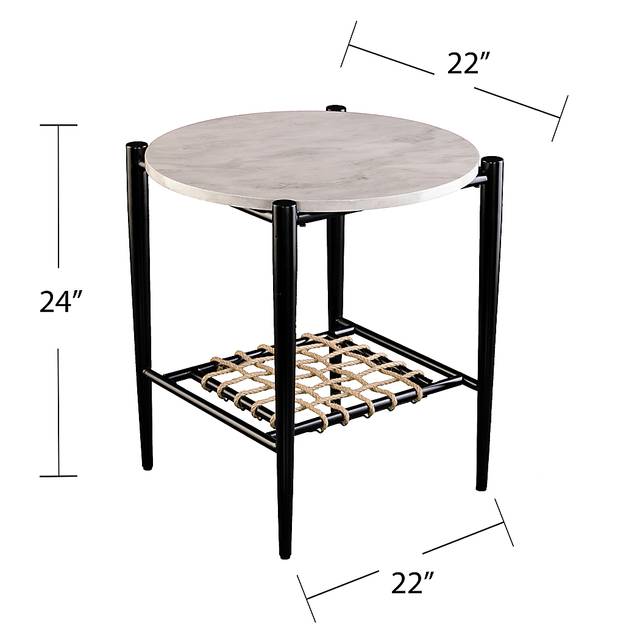 Relckin White End Table - Thumbnail - Image 4
