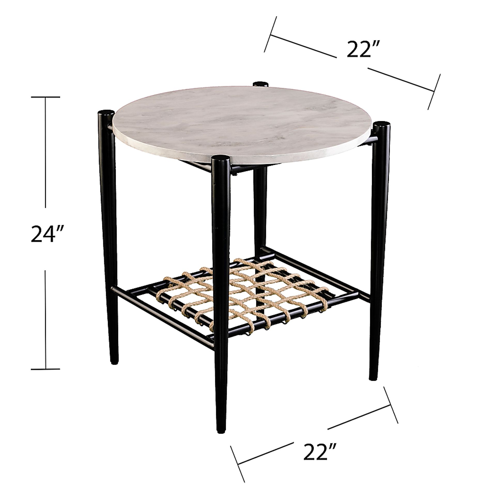 Relckin White End Table - Image 4