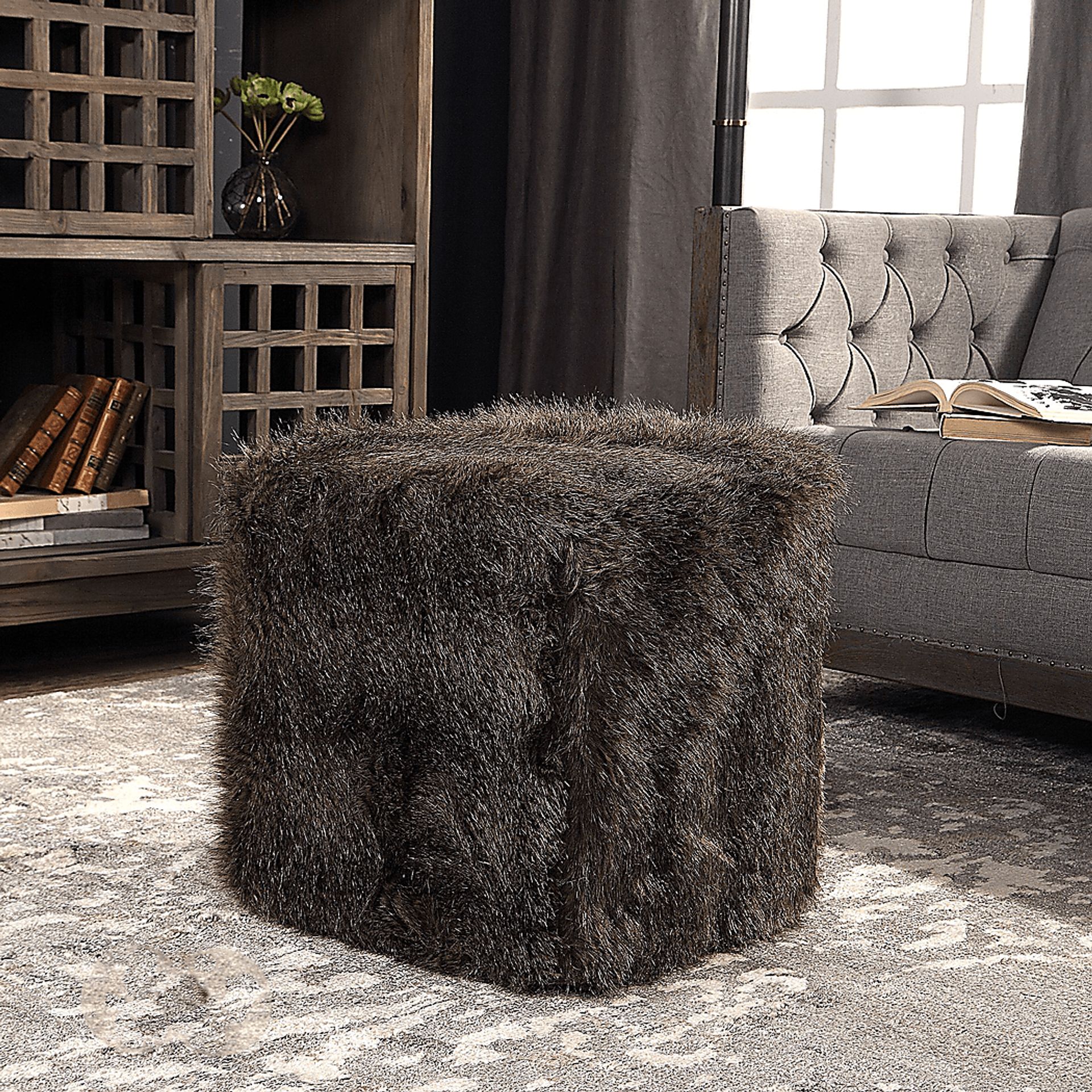 Relyea Brown Ottoman - Image 3