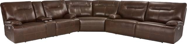 Renaldi Coffee 3 Pc Leather Dual Power Reclining Sectional - Thumbnail - Image 3