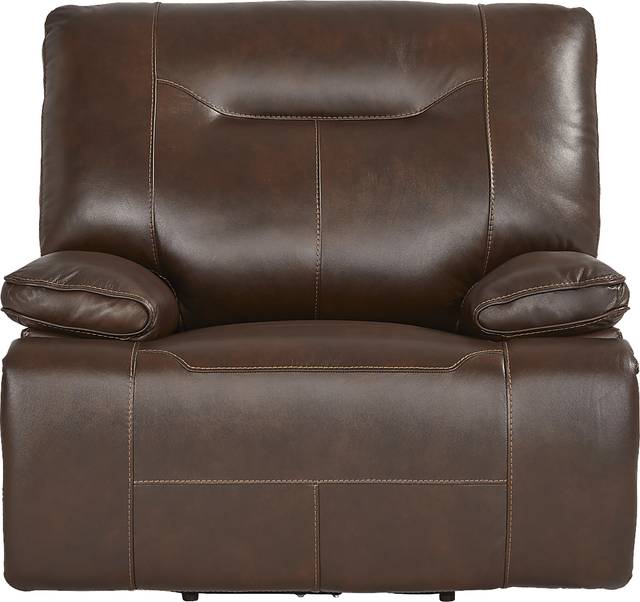Renaldi Coffee Leather Dual Power Recliner - Thumbnail - Image 2