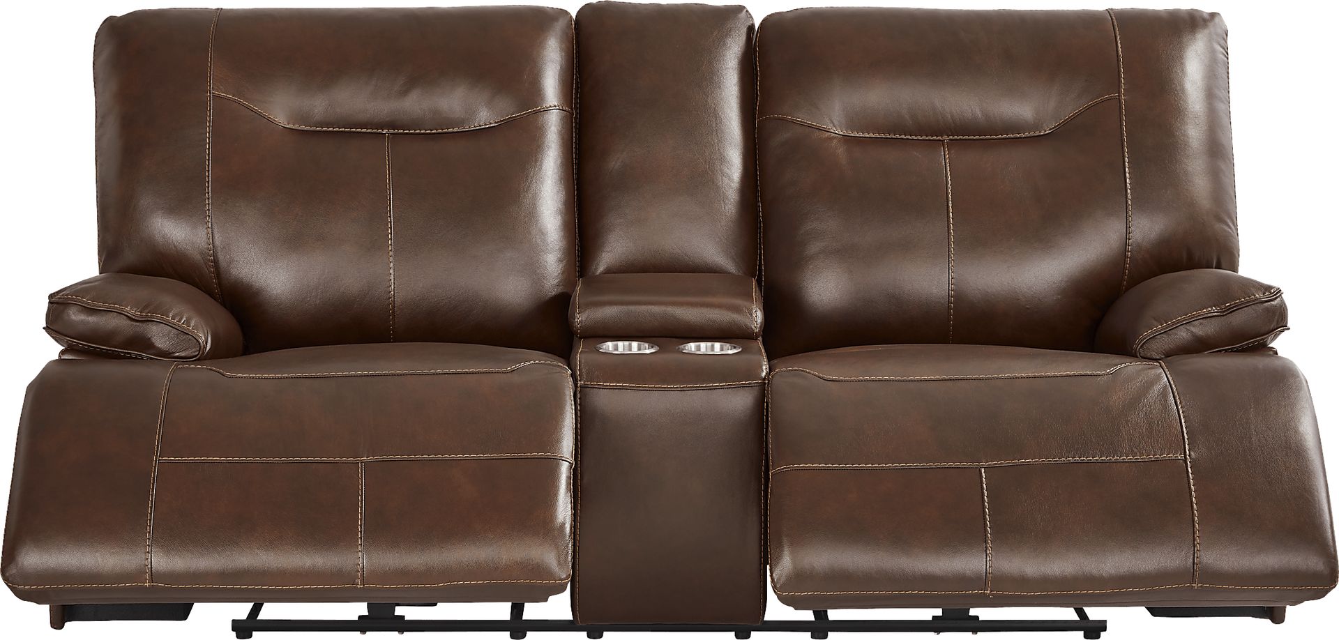 Renaldi Coffee 2 Pc Leather Dual Power Reclining Living Room - Image 5