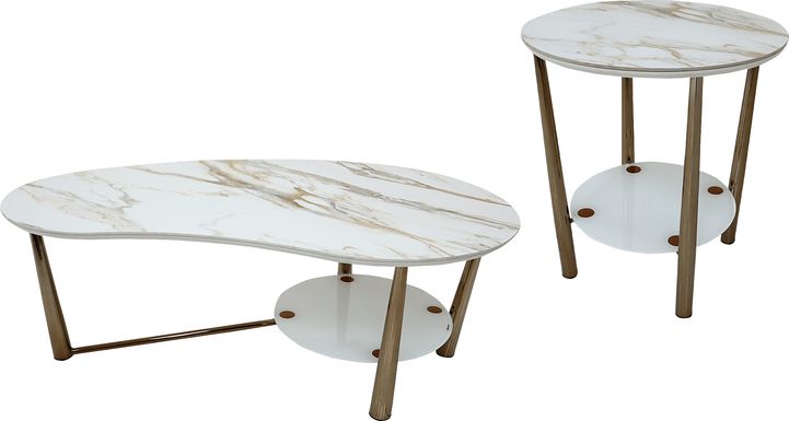 Renata Champagne 2 Pc Table Set